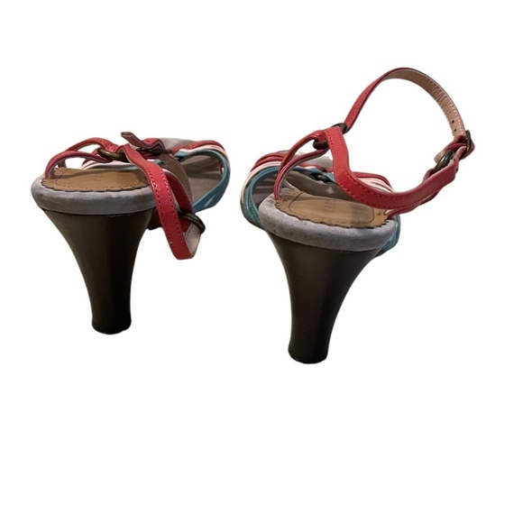 Marc Jacobs Red Pink Green Strappy High‎ Heel Sandals, Size 6 - Picture 5 of 10
